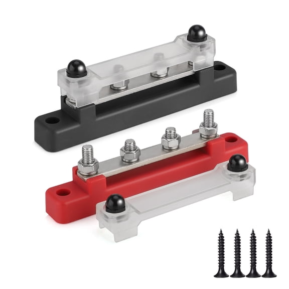 Marine Terminal 48V with M6 Post,Battery Terminal with Cover 150A Power Distribution Terminals Block for Car
