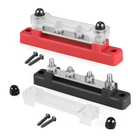 Marine Terminals 12V 250A Power Distribution Block 48V 150A 4 Studs 1/4'' Studs Terminals for Boat Automotive
