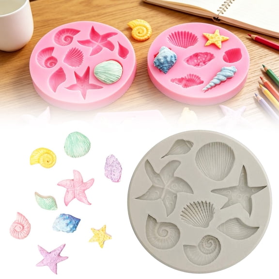 Marine Theme Cake Fondant Silicone Conch Fish Under The Sea Style Handmade Baking For Cookie Candy Decoration,Cake Mould