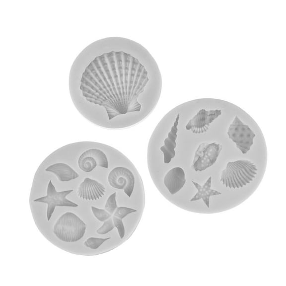 Marine Theme Cake Mold,Seashells Conchs Silicone Mold Cupcake Toppers Mold for Candy,Chocolate,Fondant Crafting Projects