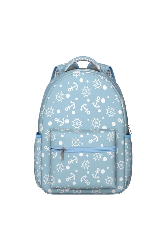 Marine Themed Waterproof Backpack - Spacious Organized Storage with Breathable Mesh for High School & College Students