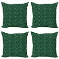 thumbnail image 1 of Marine Throw Pillow Cushion Case Pack of 4, Ocean Inhabitants Theme Exotic Fish Seahorse Seashells Starfish Pattern, Modern Accent Double-Sided Print, 4 Sizes, Hunter Green and Cream, by Ambesonne, 1 of 2