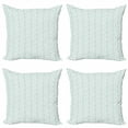 thumbnail image 1 of Marine Throw Pillow Cushion Case Pack of 4, Pastel Themed Nautical Layout with a Boat Dolphin Wheel Buoy Sea Items, Modern Accent Double-Sided Print, 4 Sizes, Pale Seafoam and White, by Ambesonne, 1 of 2