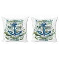 thumbnail image 1 of Ambesonne Marine Throw Pillow Cover 2 Pack, Ocean Anchor, 24", Multicolor, 1 of 6