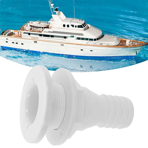 Marine Thru Hull Boat Drain 32mm 1 1/4 Inch ABS Socket Design for Bilge Water Deck Transom Drainage Outlet, Easy Installation Secure Seal