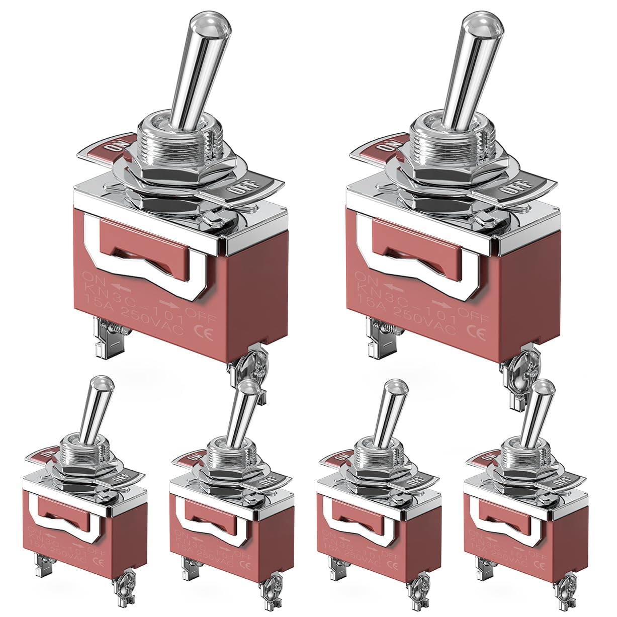 Marine Toggle Switch, 12V 6Pcs 2Pin SPST Marine ON Off Switch 30A for ...