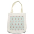 thumbnail image 1 of Marine Tote Bag, Pale Tan Bunnies in Girl Dresses with Sea Elements on Nautical Stripes Pattern, Cloth Linen Reusable Bag for Shopping Books Beach and More, 16.5" X 14", Cream, by Ambesonne, 1 of 2