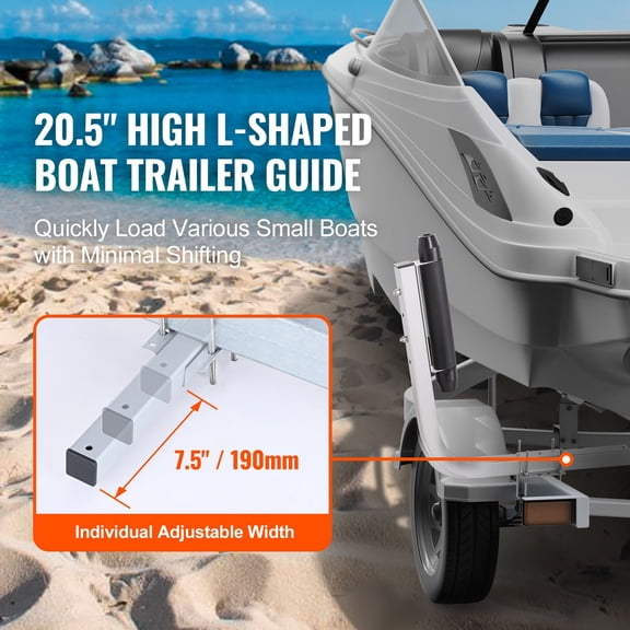 Marine Trailer Guide Set,20.5'Flexibly Adjustable Poles,Pair of Steel Anti-Rust Guides,Durable Roller Support for Ski,Fishing,or Sailboat Trailers2024