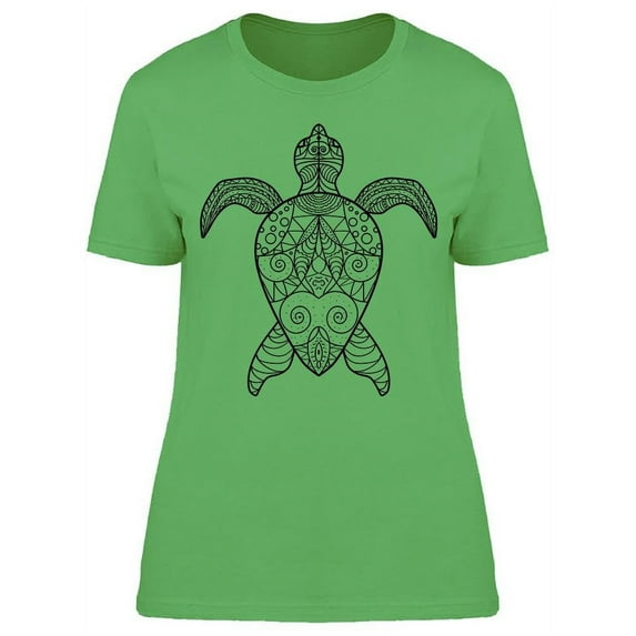 Marine Turtle Art T-Shirt Women -Image by Shutterstock, Female Small