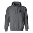 thumbnail image 1 of Marine "Veteran" Black Sleeve Print Adult Hooded Sweatshirt, 1 of 3