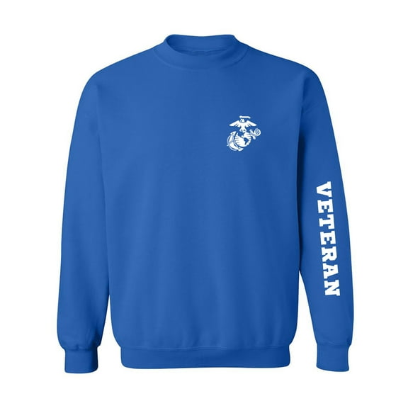 Marine "Veteran" white sleeve print Crewneck Sweatshirt
