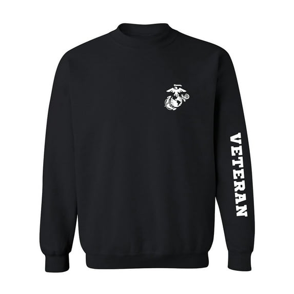 Marine "Veteran" white sleeve print Crewneck Sweatshirt