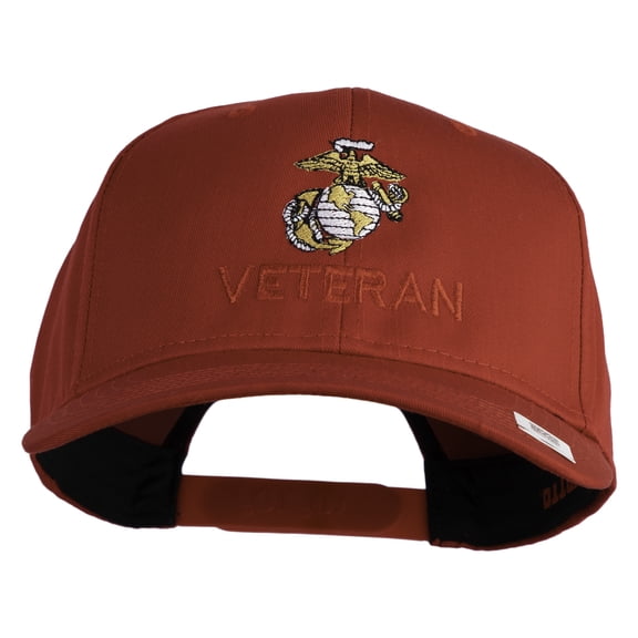 Marine Veteren Embroidered Solid Cotton Twill Pro Style Cap - Red OSFM