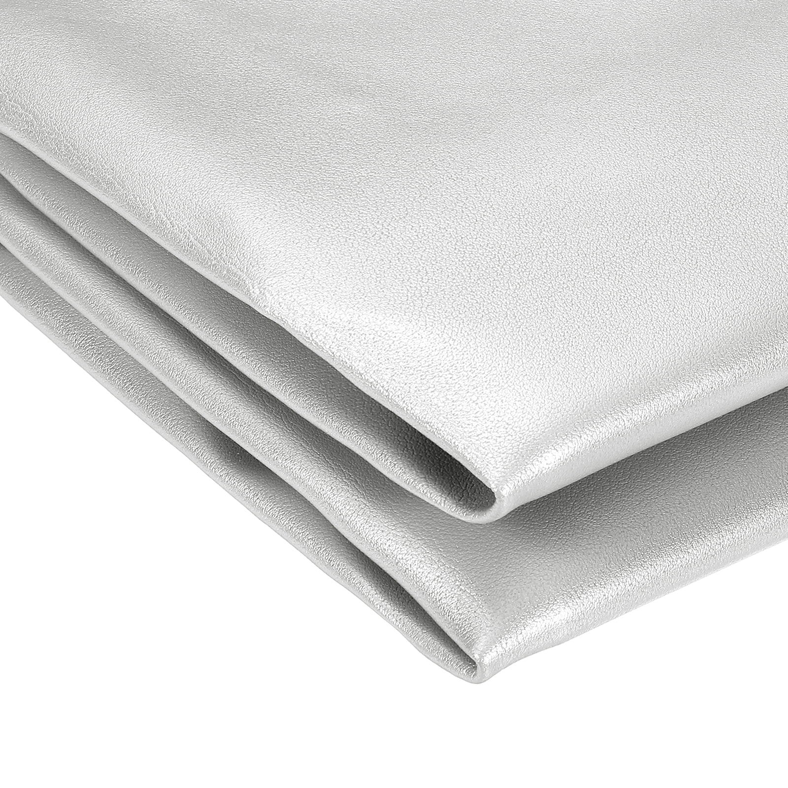 Uxcell Marine Vinyl Fabric, 54 Inch 1 Yard Upholstery Faux Leather Soft Waterproof Sheets Fabric for Crafts DIY Sewings Sofa Wallets Handbag Car, Silver