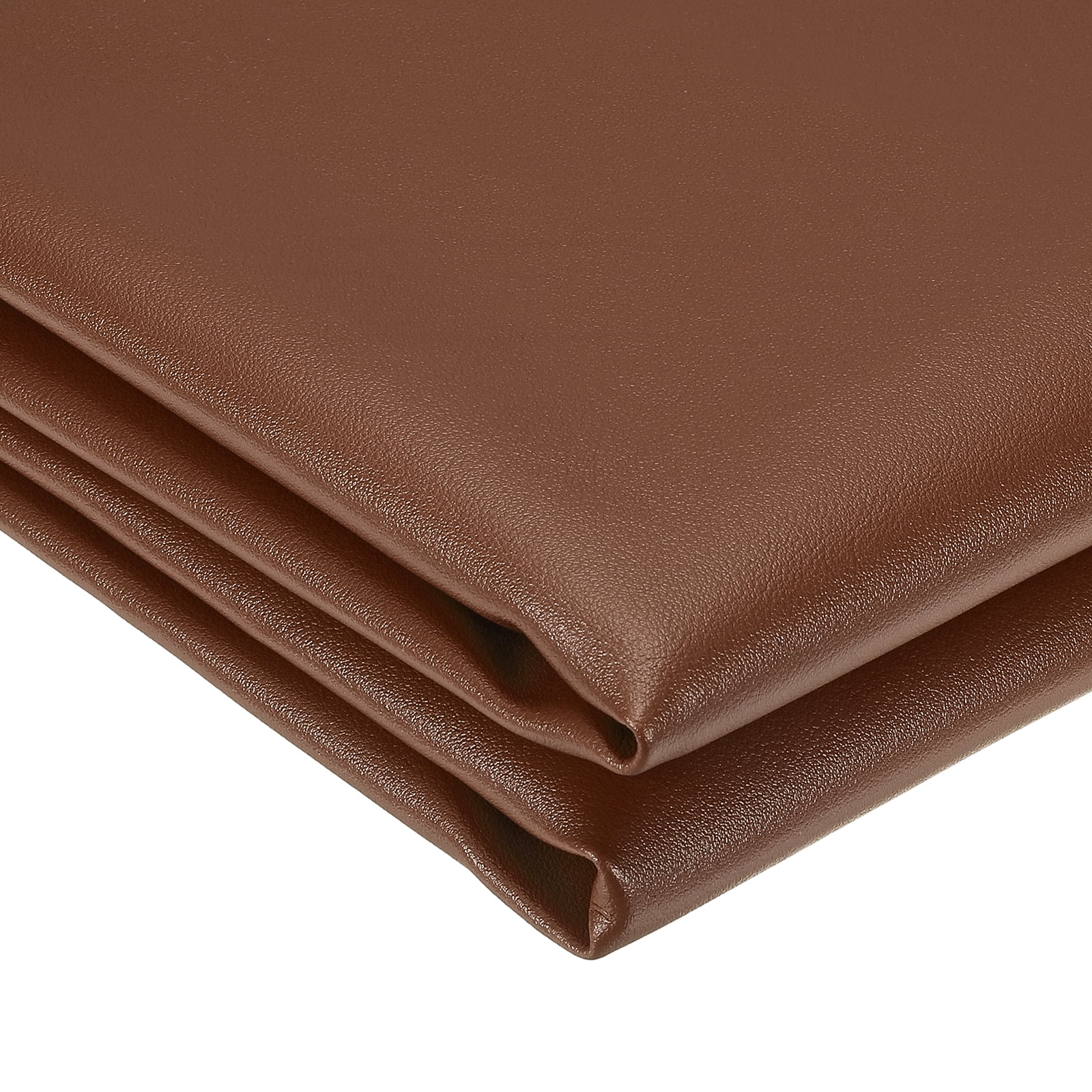 Uxcell Marine Vinyl Fabric, 54 Inch 1 Yard Upholstery Faux Leather Soft Waterproof Sheets Fabric for Crafts DIY Sewings Sofa Wallets Handbag Car, Brown