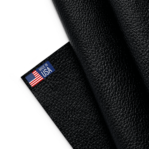 Marine Vinyl Fabric, Upholstery Faux Leather, Outdoor Boat Automotive, DIY and Crafting Pleather - Cut by The Yard (Black)