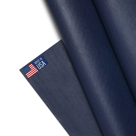 Marine Vinyl Fabric, Upholstery Faux Leather, Outdoor Boat Automotive, DIY and Crafting Pleather - Cut by The Yard (Navy)