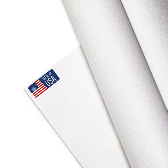 Marine Vinyl Fabric, Upholstery Faux Leather, Outdoor Boat Automotive, DIY and Crafting Pleather - Cut by The Yard (White)