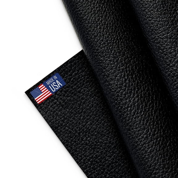 Marine Vinyl Fabric, Upholstery Faux Leather, Outdoor Boat Automotive, DIY and Crafting Pleather - One Foot 12"x54" (Black)