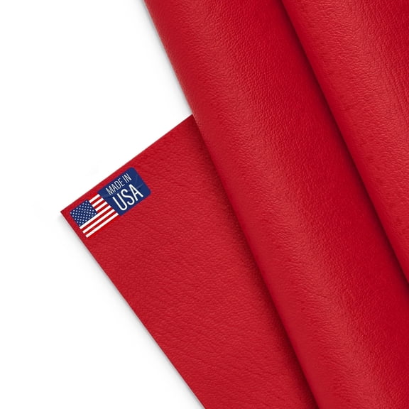 Marine Vinyl Fabric, Upholstery Faux Leather, Outdoor Boat Automotive, DIY and Crafting Pleather - One Foot 12"x54" (Red)