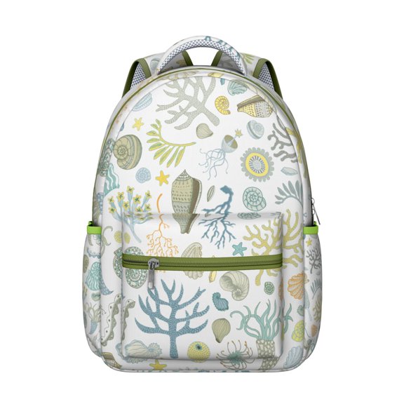 Marine Voyage Student Backpack Durable Waterproof School Bag with Maritime Mast, Sail, and Helm Design, Breathable Padding, Adjustable Straps for Travel and Beach
