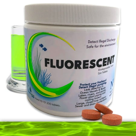 Marine Water Holding Tank Fluorescent Visual Dye Tablets 200 | EPA Standard detect leaks Tracer Dyes