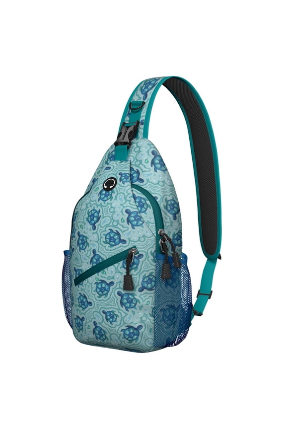 Marine Waves and Lighthouse Themed Travel Sling Backpack Lightweight Durable Multipurpose Crossbody Bag for Beach Sailing Hiking and Daily Commuting