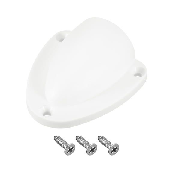 Marine Wire Cable Vent Cover, 1 Pack - Nylon Clamshell Hose Vent Cover with Screws (White, 2.48x2.28 Inch)