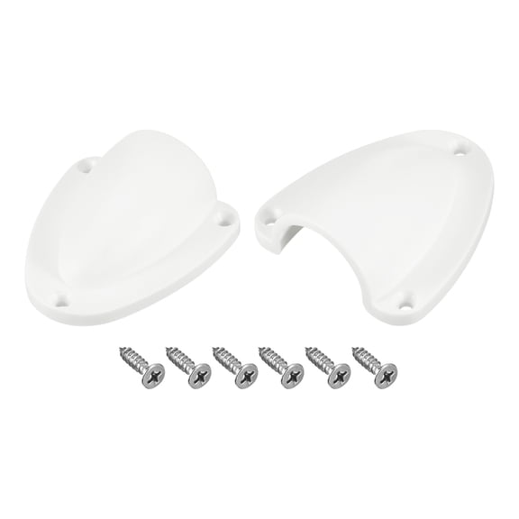 Marine Wire Cable Vent Cover, 2 Pack - Nylon Clamshell Hose Vent Cover with Screws (White, 2.91x2.64 Inch)
