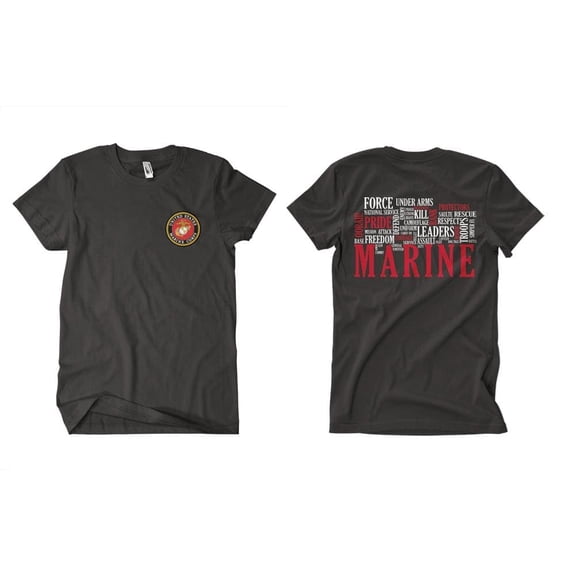 Fox Outdoor Products Two-Sided Imprinted Marine Descriptive Words T-Shirt, 3X-Large