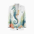 thumbnail image 1 of Marine life seahorse Customized Men's Suits full man Shawl Collar Gentleman Suits for Wedding Business, 1 of 5