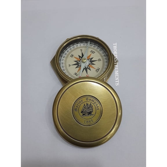 MarineCompass "1930 Australian Penny" High-quality Antiquated Brass Nautical Compass