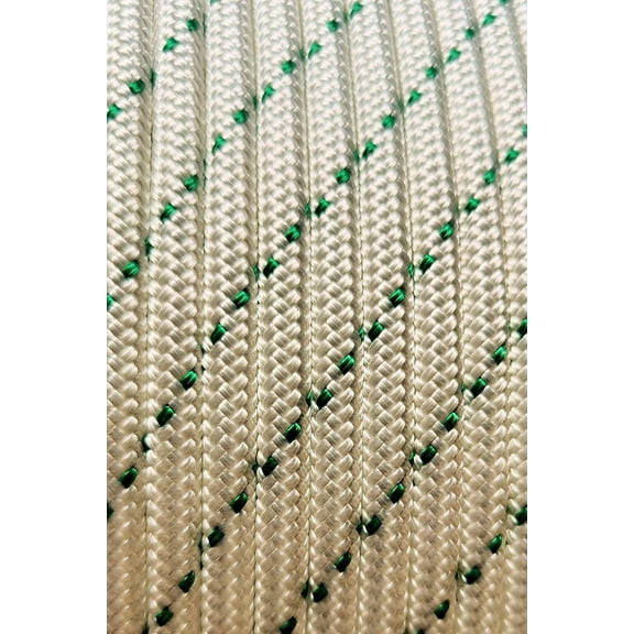 MarineNow Double Braid Polyester Low Stretch Sailing Rope Choose Size/Length/Color (10 mm (3/8"), 140 ft, Green Fleck)