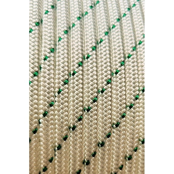 MarineNow Double Braid Polyester Low Stretch Sailing Rope Choose Size/Length/Color (8 mm (5/16"), 110 ft, Green Fleck)