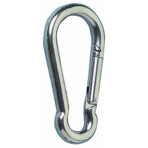 MarineNow Stainless Steel 316 Snap Hook Spring Loaded Link Carabiner Connector Marine Grade 05x50mm (2” x 3/16”), 01-Pack