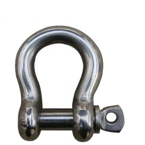MarineNow US Type 316 Stainless Steel Bow Shackle with Over Size Screw Pin for Anchor, Towing, Off Road Recovery (0.25" 1/4" with 5/16" Pin .55T WLL, 01-Pack)