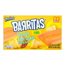 Marinela Barritas Piña Pineapple Soft Filled Cookie Bar, Artificially Flavored, 8 Packs per Box, 18.88 Ounces