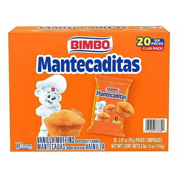 Marinela Bimbo Mantecaditas Vanilla Muffins, Bite Size, 20 pk., 2.47 Ounce (Pack of 1)