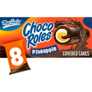 Marinela Choco Roles Pineapple Chocolatey Filled Cakes, 8 packs, Pineapple Crème Swiss Rolls, 11.28 oz Multipack