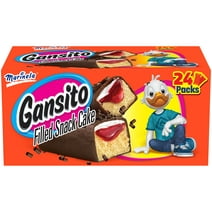 Marinela Gansito Strawberry and Crème Filled Snack Cakes with Chocolate Coating Club Box, Artificially Flavored, 24 Count