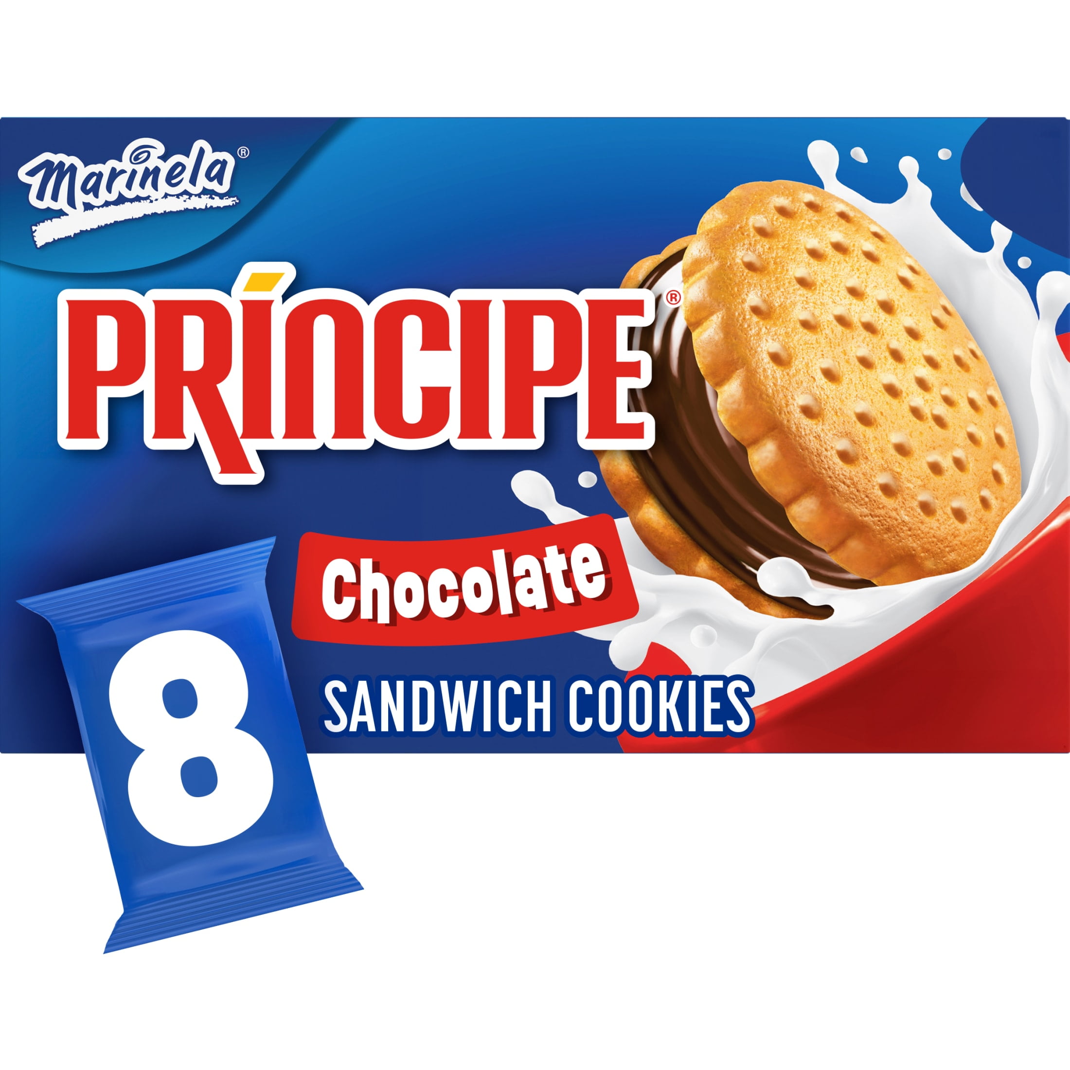 Marinela Principe Chocolate Filled Sandwich Cookies, 8 count, Cookies, 17.76 oz Box