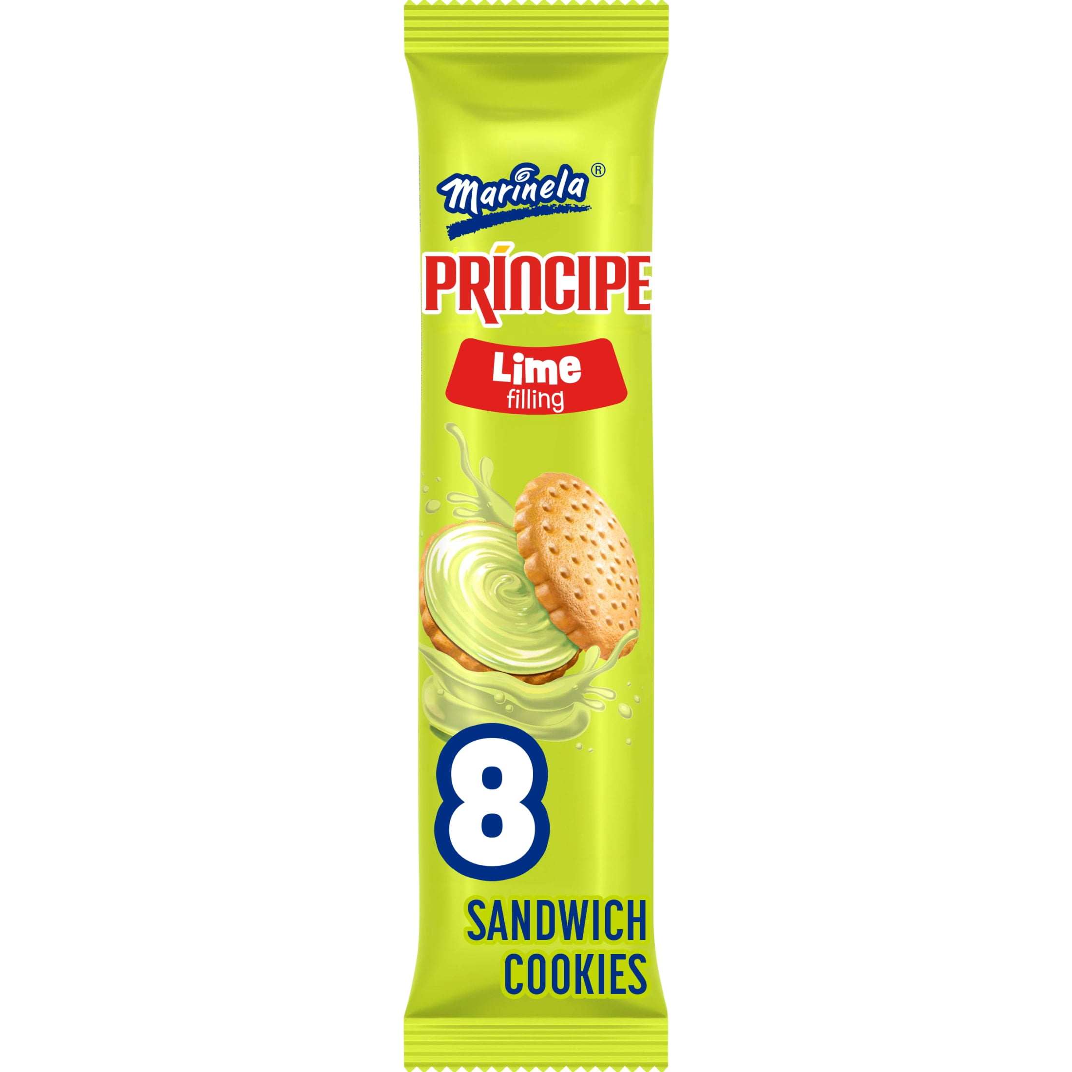 Marinela Principe Lime Flavored Sandwich Cookies, 8 count, 2.96 oz