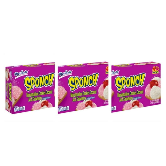 Marinela Sponch Marshmallow Cookies | 3 Pack | 12 Count