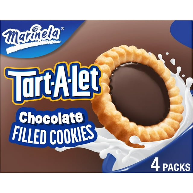 Marinela Tart-A-Let Chocolate Filled Cookies, 4 packs, Cookies, 14.12 oz (Pack of 2)
