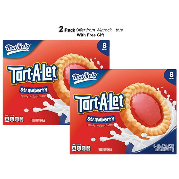 Marinela Tart-A-Let Strawberry Filled Cookies, 14.08 oz Box (2 Packs) Free Gift from Winrock Store