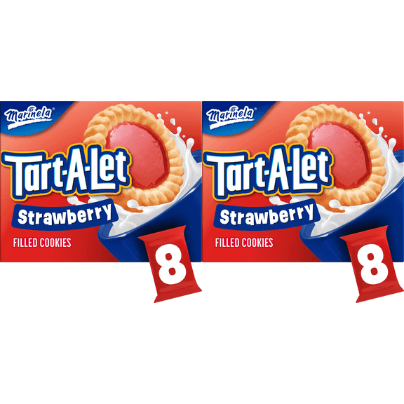Marinela Tart-A-Let Strawberry-Filled Cookies Snack Packs, 8 ct pack of 2
