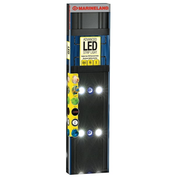 Marineland Advanced Multicolor LED Strip Light, for Aquariums, Bright Output, with Adjustable Mounting Legs