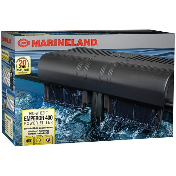 Marineland Emperor Bio-Wheel Power Filter, Multi-Stage Filtration, 400 GPH
