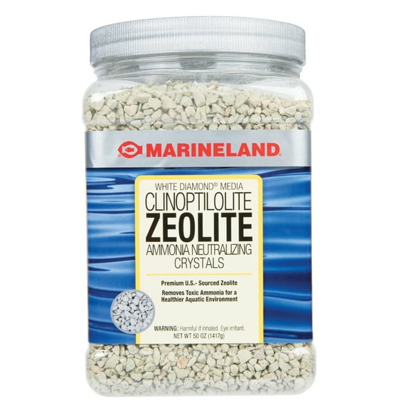 Marineland White Diamond Zeolite, Removes Toxic Ammonia, Aquarium Filter Media, 50 oz