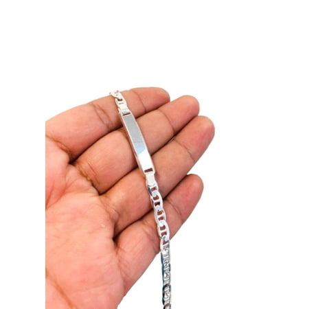 Mariner ID Bracelet 925 Sterling Silver 8" 9.7g 5.4mm / ID Bracelet for Mens in Silver / Pulsera para hombre Mariner Link / Silver Bracelet for Mens